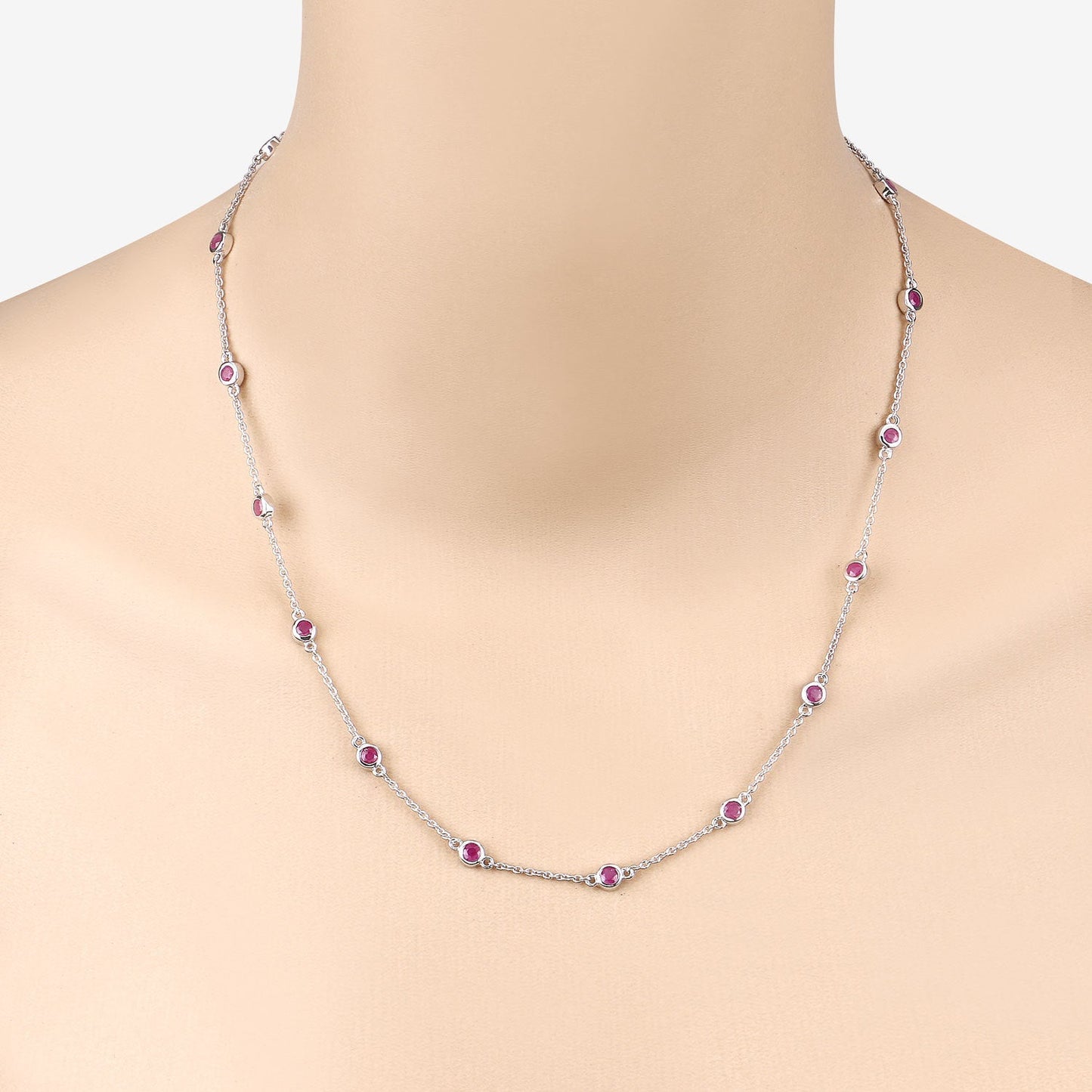 2.34 Carat Genuine Ruby .925 Sterling Silver Necklace Bids.com