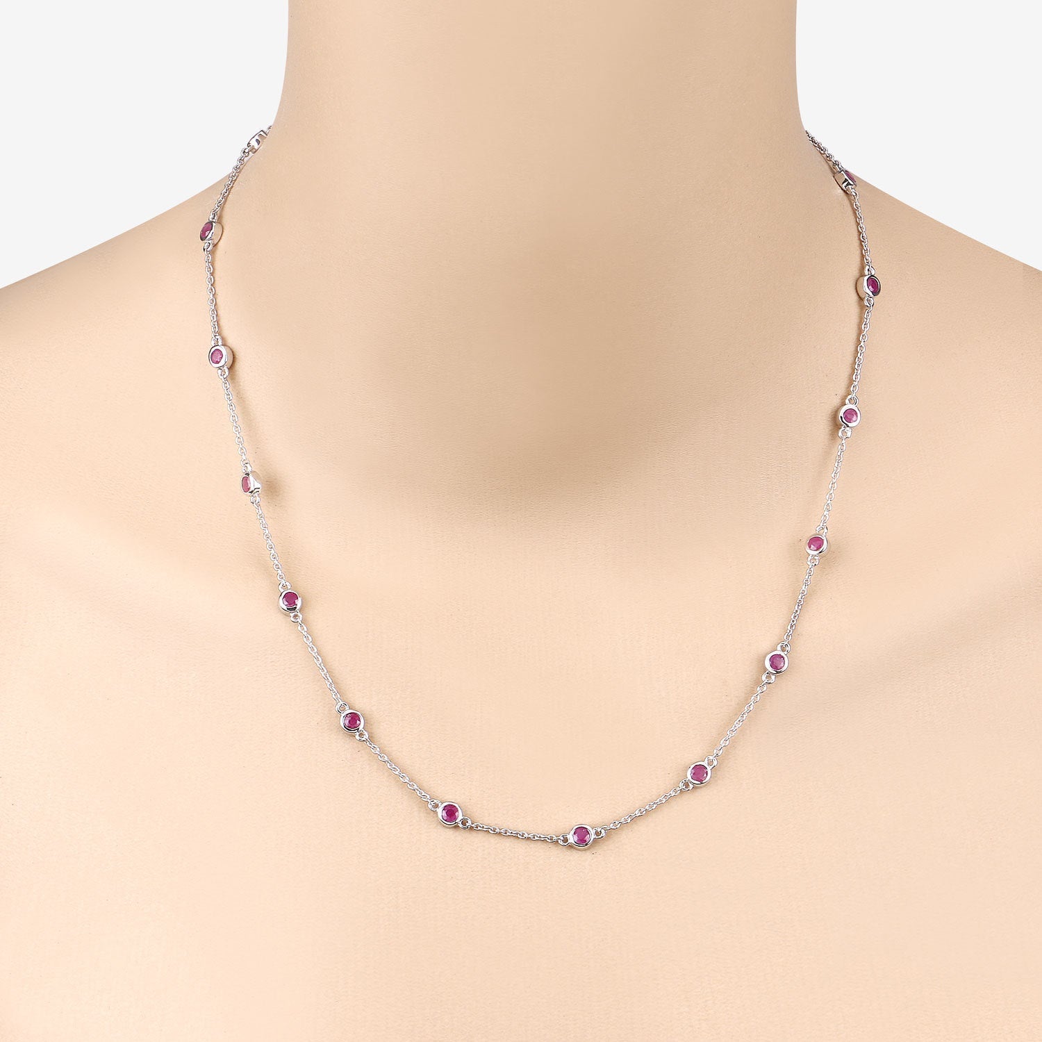 2.34 Carat Genuine Ruby .925 Sterling Silver Necklace Bids.com