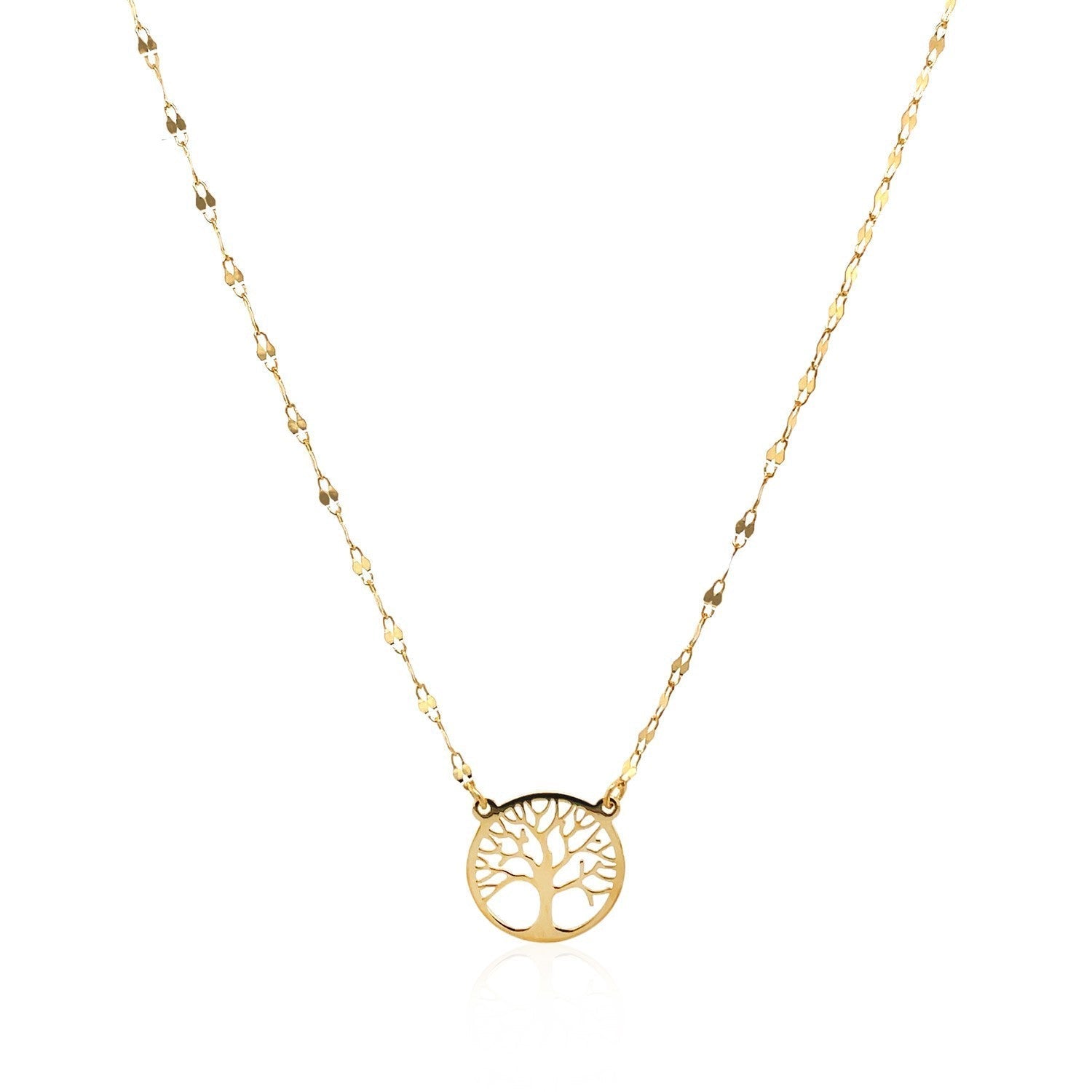 14K Yellow Gold Tree of Life Necklace Bids.com