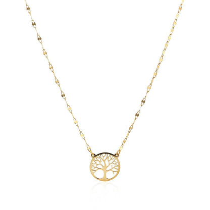 14K Yellow Gold Tree of Life Necklace Bids.com