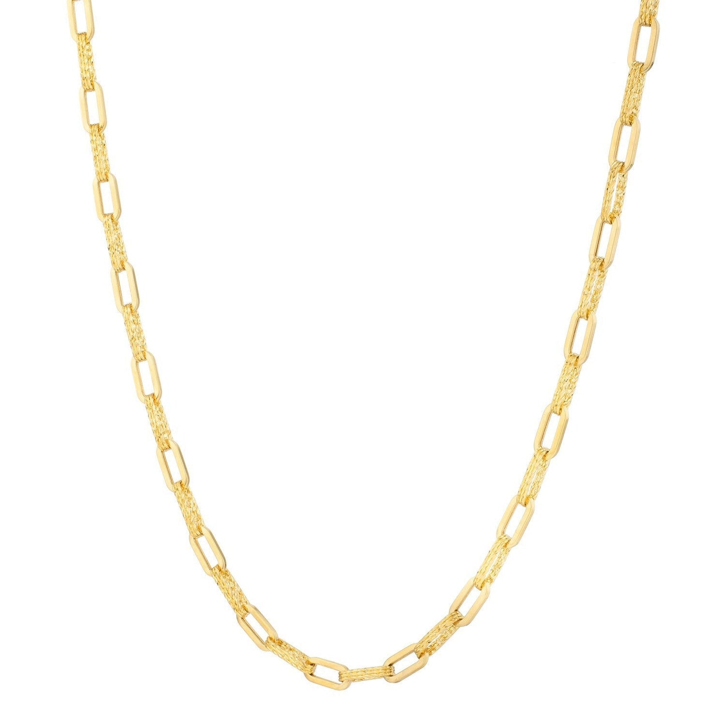 14k Yellow Gold Diamante Paperclip Chain Necklace (4.00 mm) Bids.com