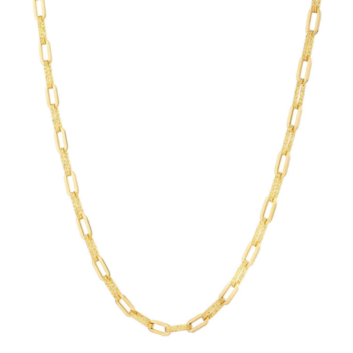 14k Yellow Gold Diamante Paperclip Chain Necklace (4.00 mm) Bids.com
