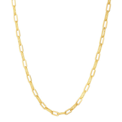 14k Yellow Gold Diamante Paperclip Chain Necklace (4.00 mm) Bids.com