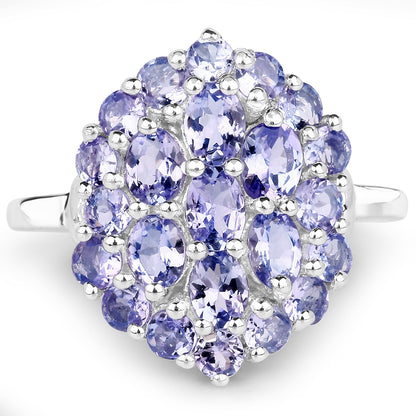 2.31 Carat Genuine Tanzanite .925 Sterling Silver Ring Bids.com