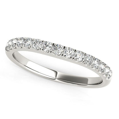 14k White Gold Pave Set Style Diamond Wedding Band (1/4 cttw) Bids.com