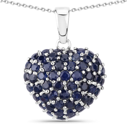 7.26 Carat Genuine Blue Sapphire .925 Sterling Silver Pendant Bids.com