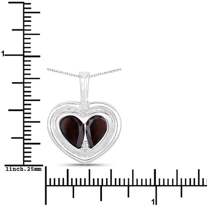 2.66 Carat Genuine Garnet and White Topaz .925 Sterling Silver Pendant Bids.com
