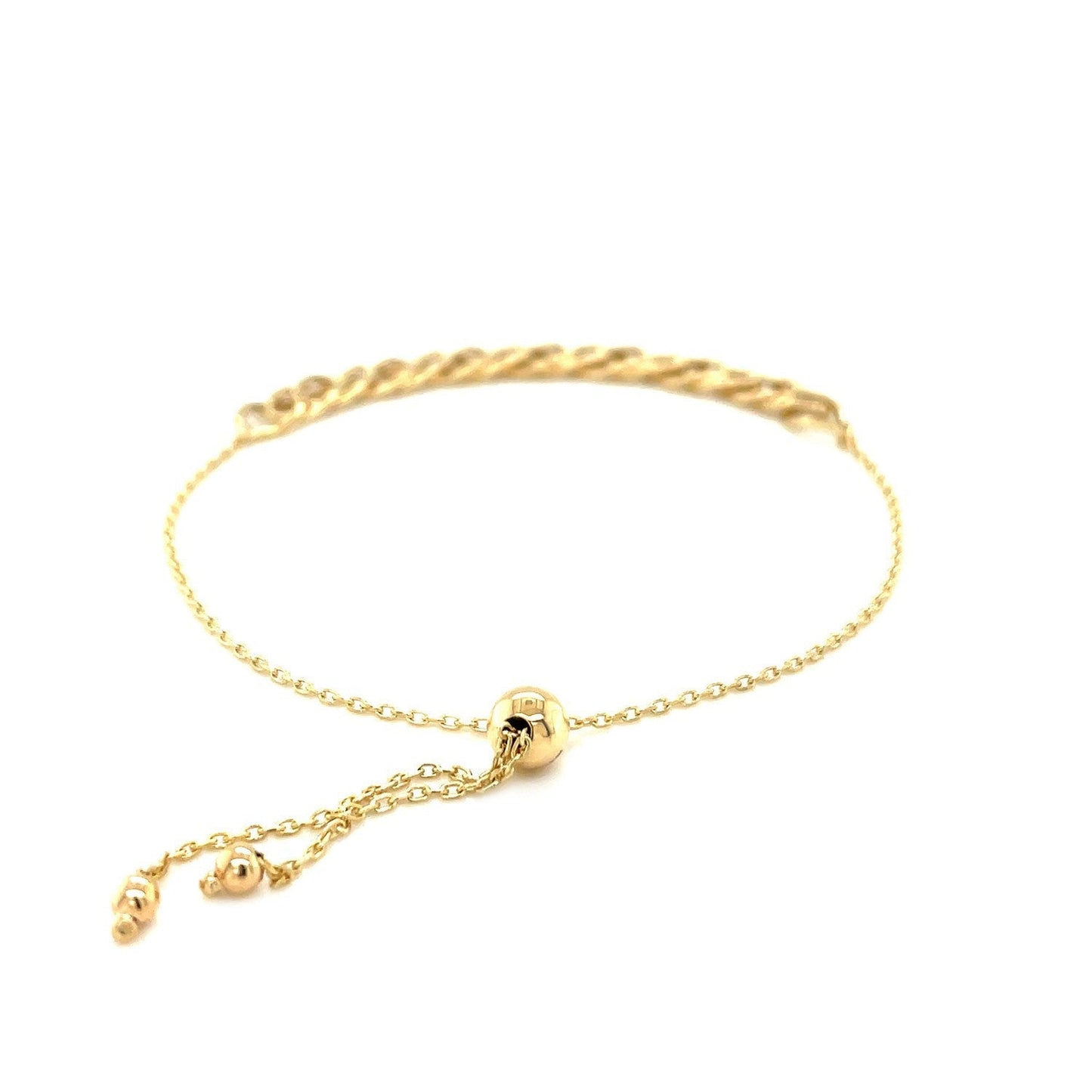 Adjustable Chain Bracelet in 14k Yellow Gold Bids.com