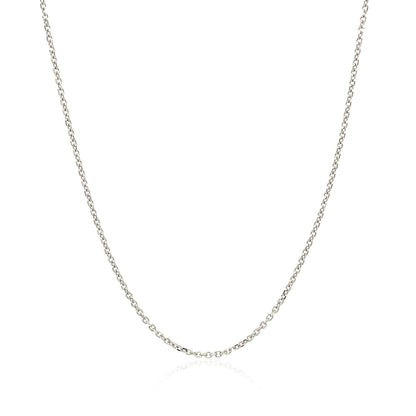 10k White Gold Cable Chain 1.1mm Bids.com