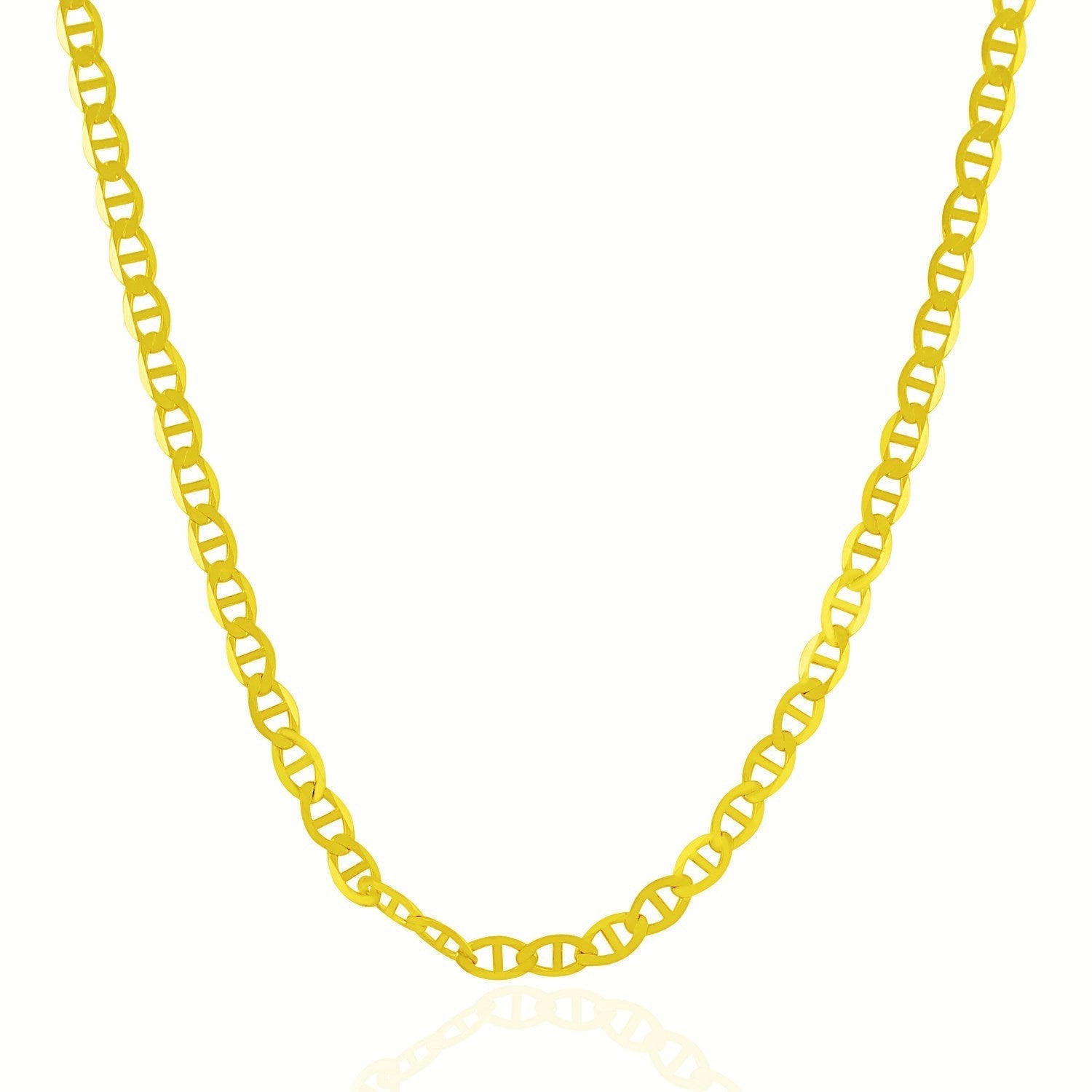 4.5mm 10k Yellow Gold Mariner Link Chain Bids.com