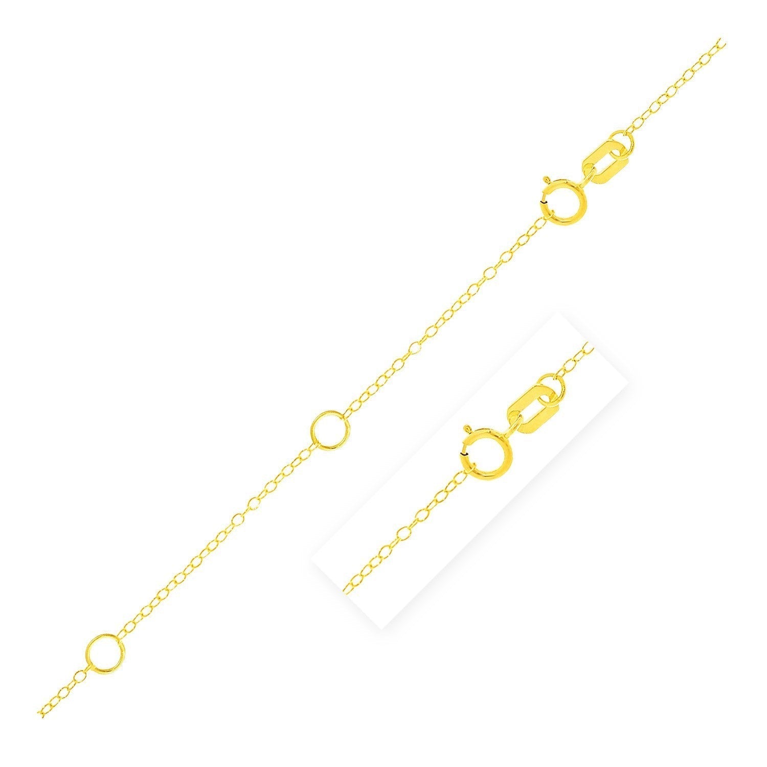 Double Extendable Piatto Chain in 10k Yellow Gold (1.30 mm) Bids.com