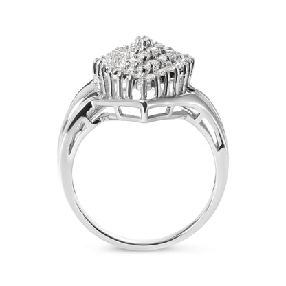 10K White Gold 1/2 Cttw Diamond Pear Shaped Cluster Ring (H-I Color, I1-I2 Clarity) - Ring Size 7 Bids.com