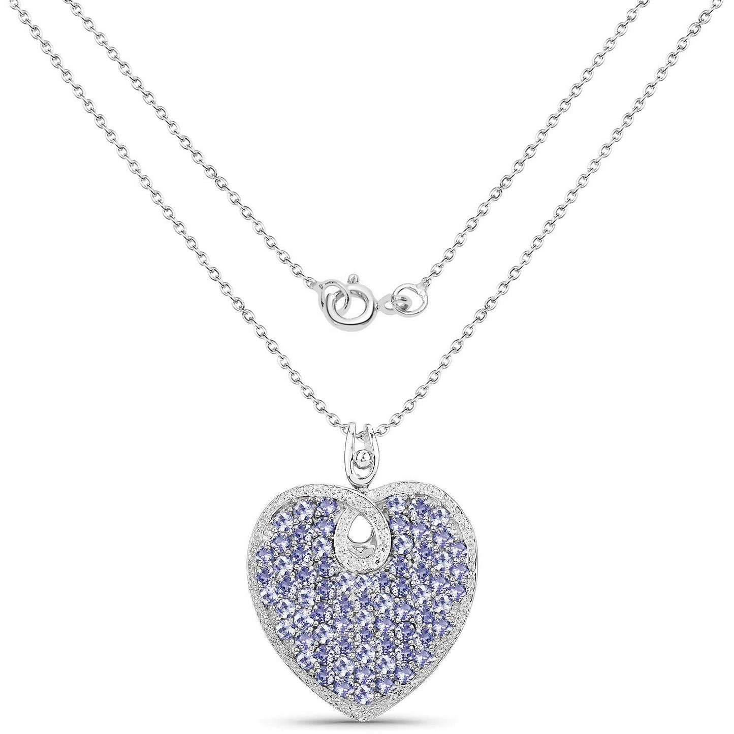 6.17 Carat Genuine Tanzanite .925 Sterling Silver Pendant Bids.com