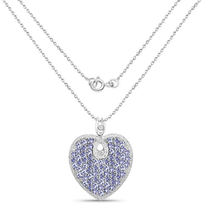 6.17 Carat Genuine Tanzanite .925 Sterling Silver Pendant Bids.com