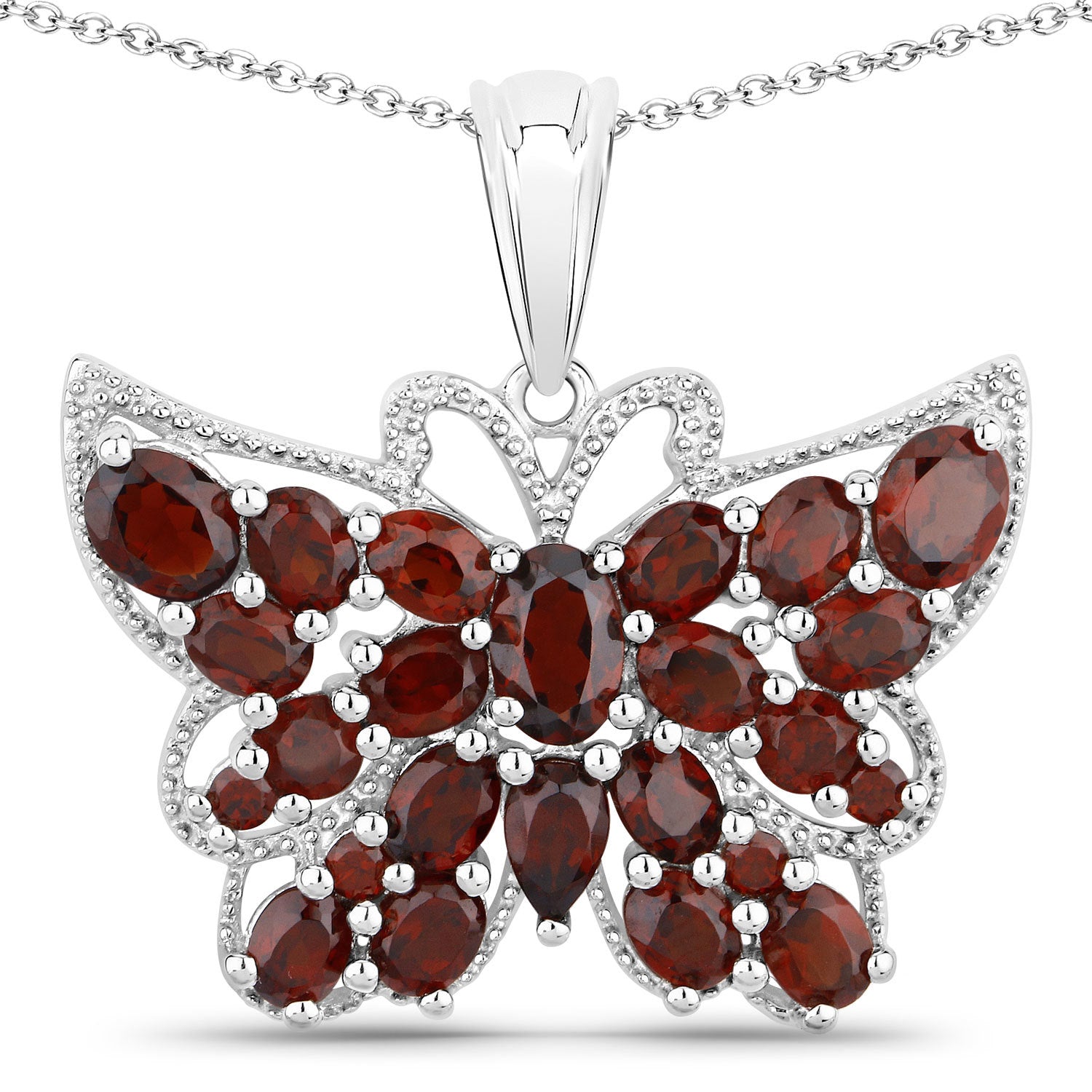 4.90 Carat Genuine Garnet .925 Sterling Silver Pendant Bids.com