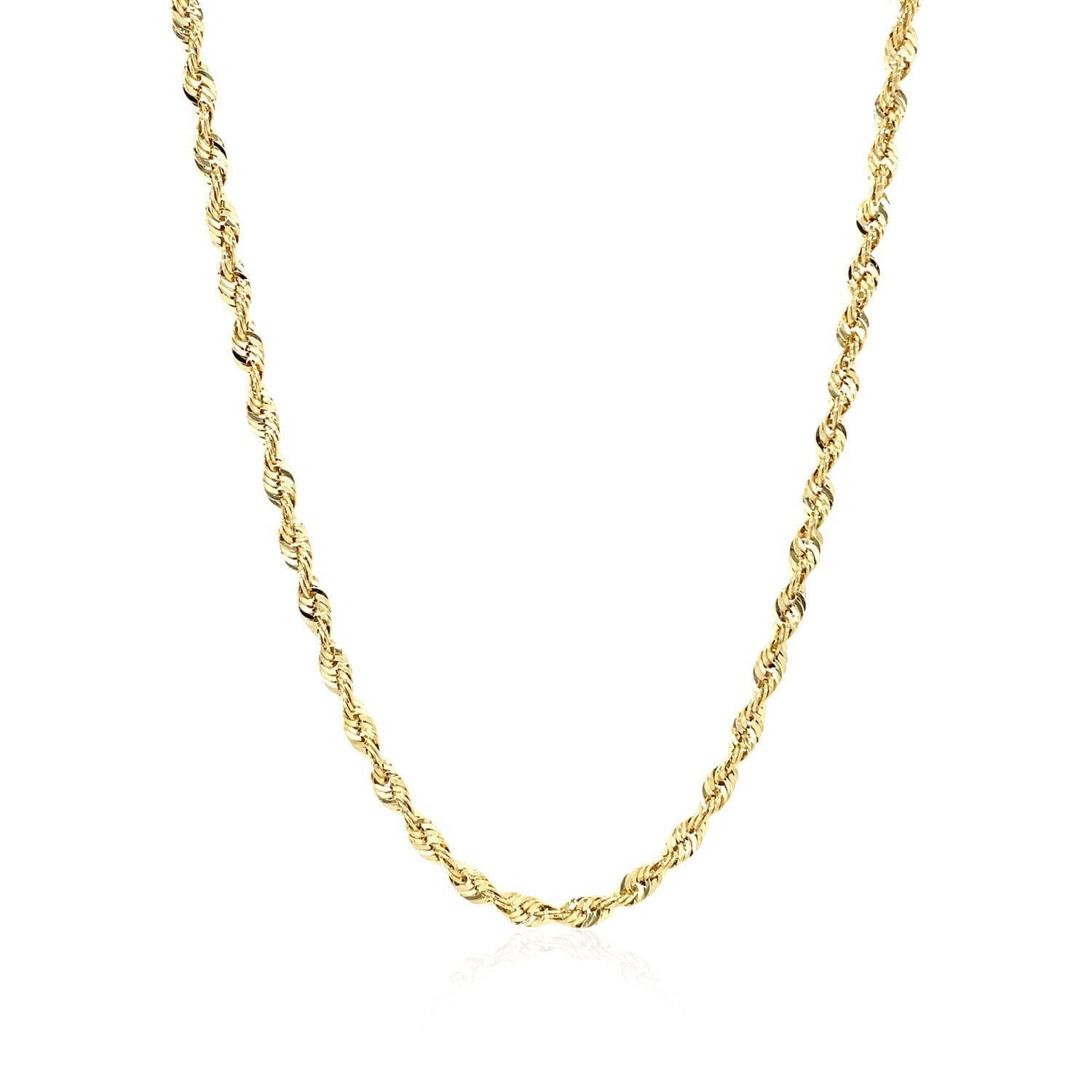 2.5mm 14k Yellow Gold Light Rope Chain Bids.com