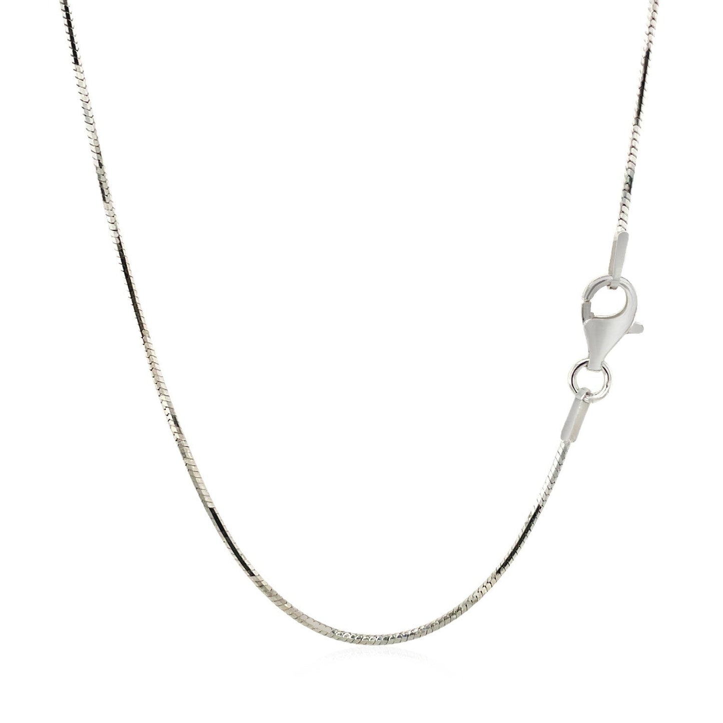 Sterling Silver Rhodium Plated Octagonal Snake Chain 1.1mm Bids.com