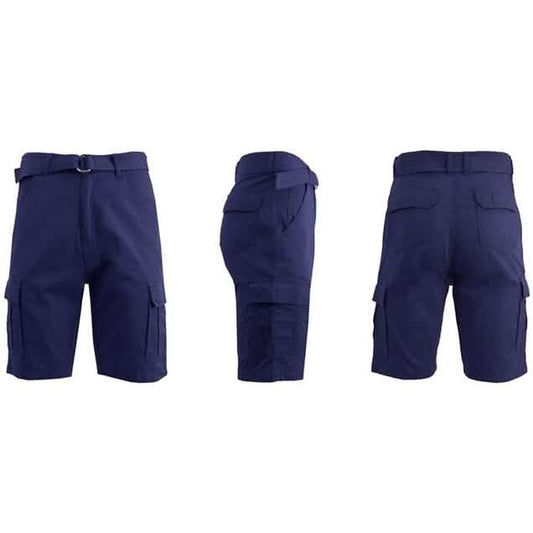 Men's 100% Cotton Belted Cargo Shorts - Assorted Colors and Sizes DailySale
