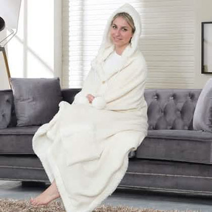 Jellie Cozy and Ultra Plush Sherpa Hoodie Throw DailySale