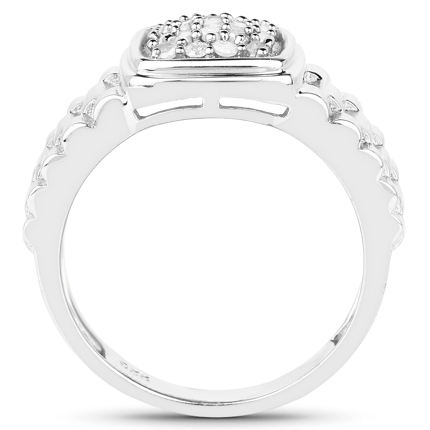 0.25 Carat Genuine White Diamond .925 Sterling Silver Ring Bids.com