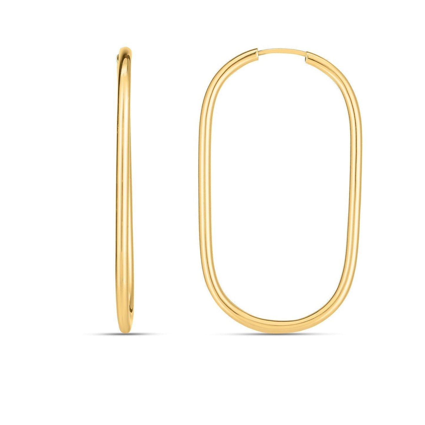 14k Yellow Gold Endless Large Paperclip Hoop Earrings Bids.com
