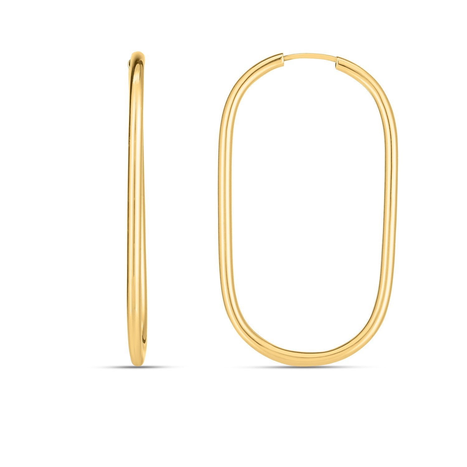 14k Yellow Gold Endless Large Paperclip Hoop Earrings Bids.com