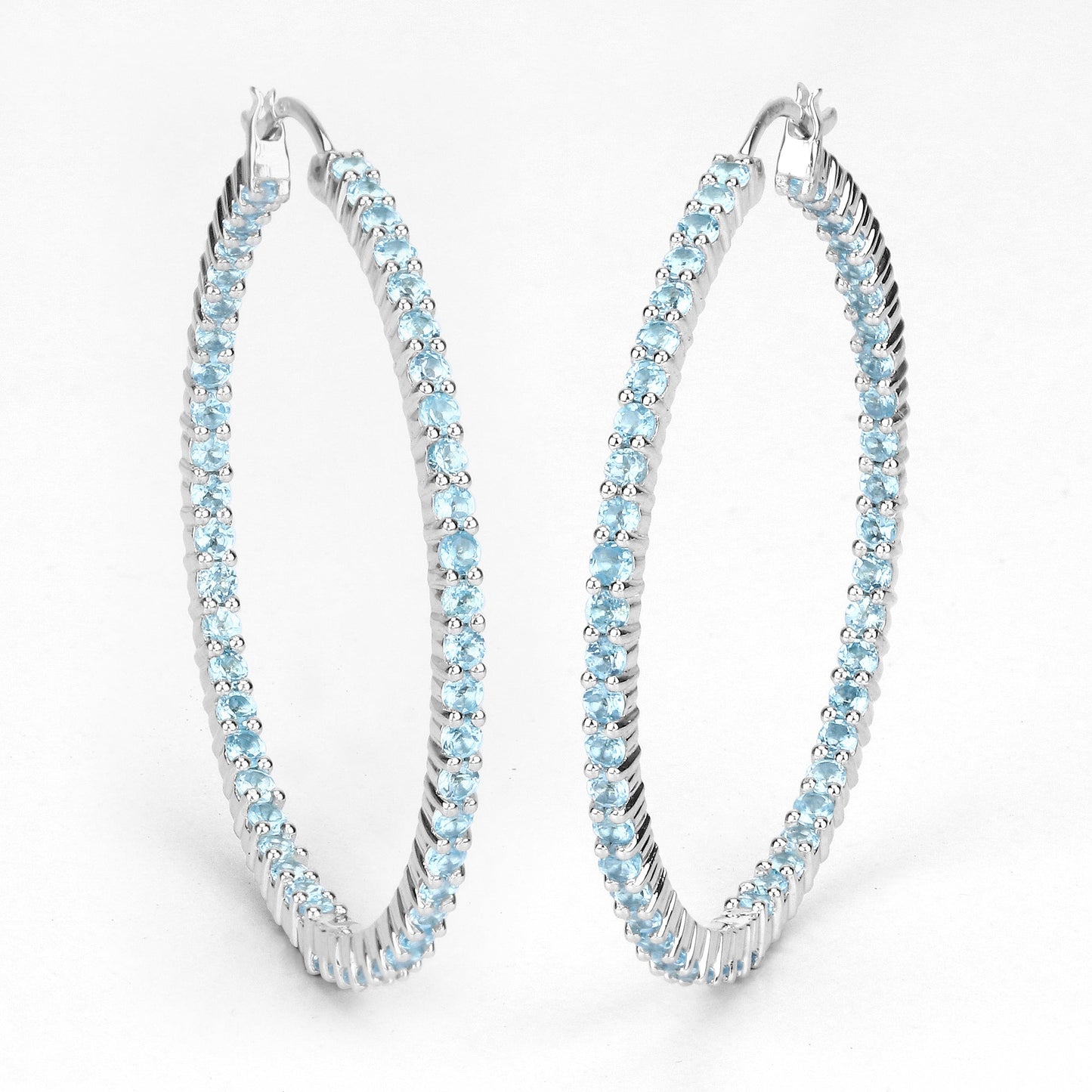 3.60 Carat Genuine Swiss Blue Topaz .925 Sterling Silver Earrings Bids.com