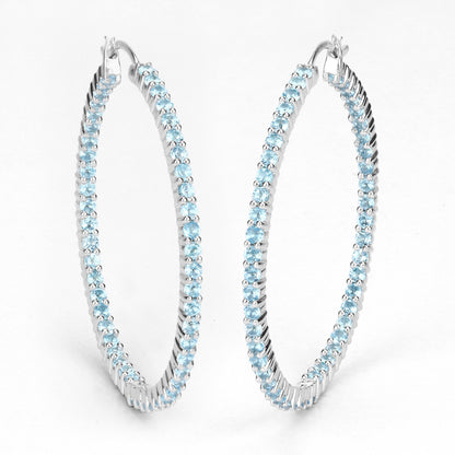3.60 Carat Genuine Swiss Blue Topaz .925 Sterling Silver Earrings Bids.com