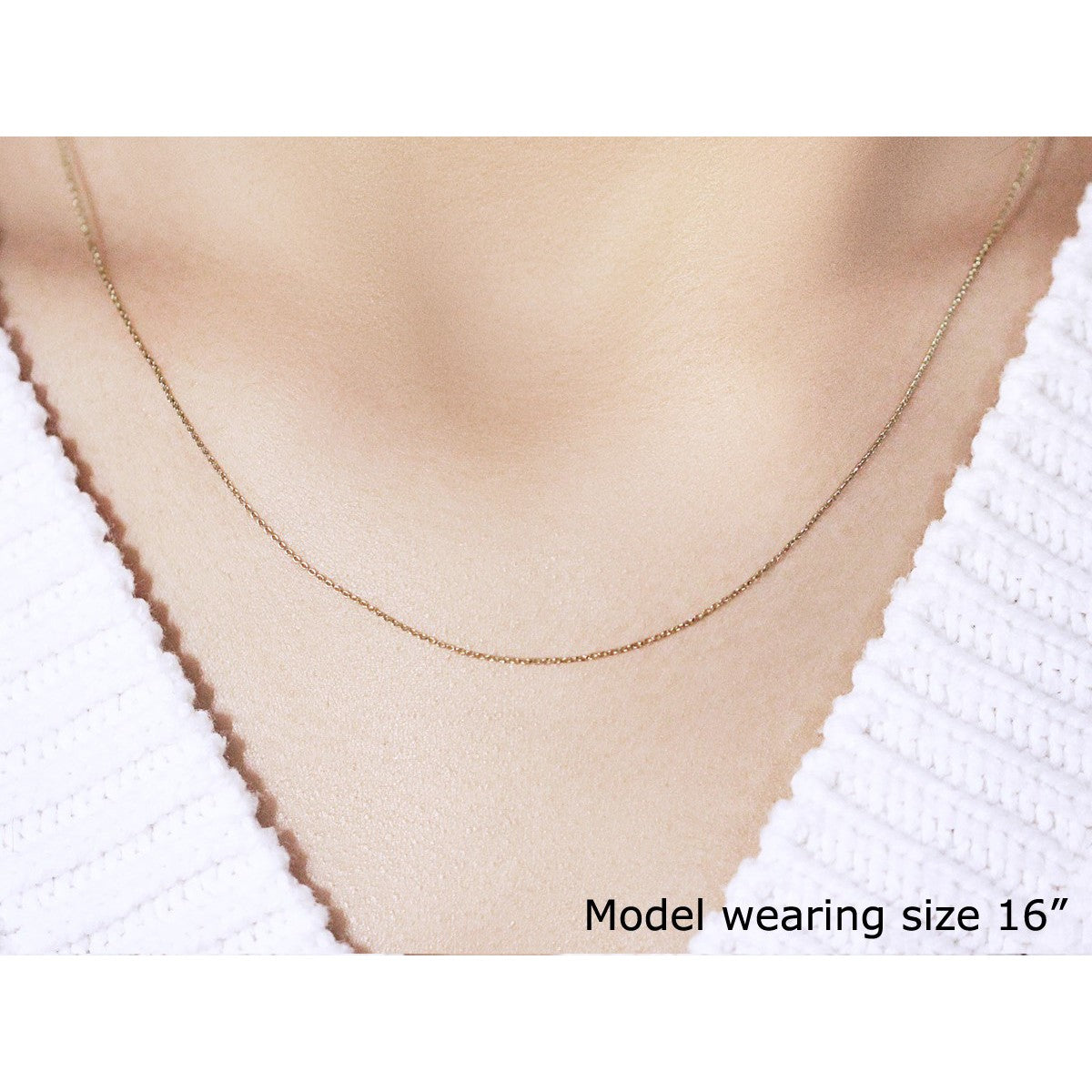 14k Yellow Gold Cable Link Chain 0.5mm Bids.com