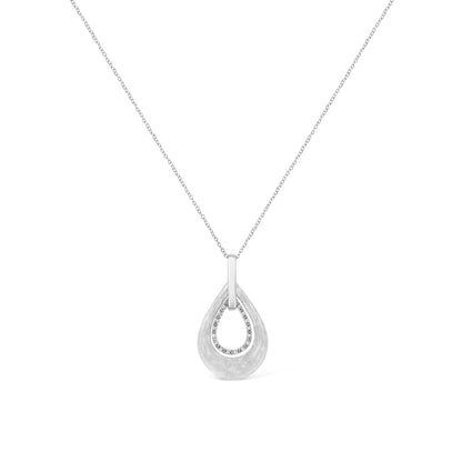 .925 Sterling Silver Prong-Set Diamond Accent Fashion Double Drop Design 18" Pendant Necklace (I-J Color, I1-I2 Clarity) Bids.com