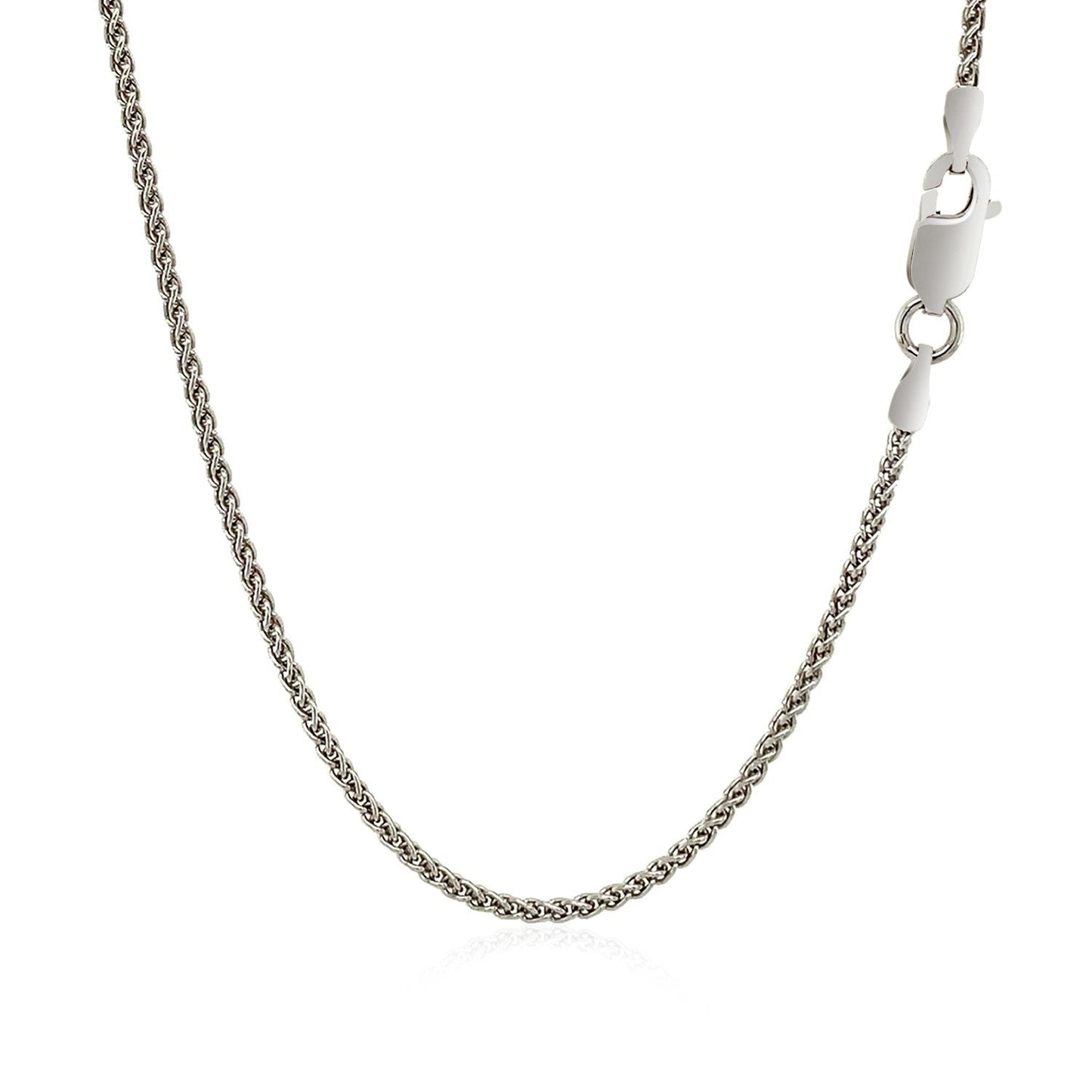 Sterling Silver Rhodium Plated Wheat Chain 1.3mm Bids.com