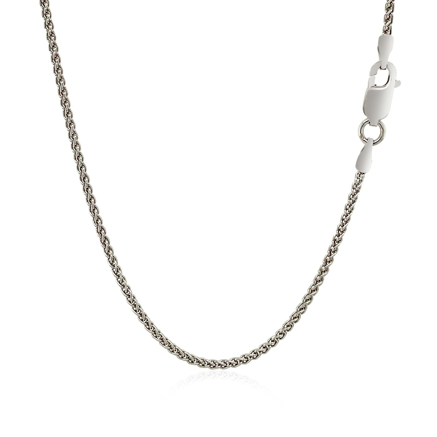 Sterling Silver Rhodium Plated Wheat Chain 1.3mm Bids.com