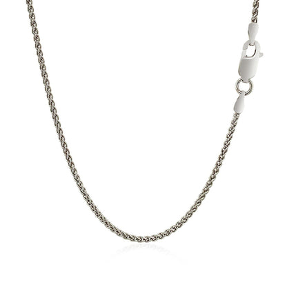 Sterling Silver Rhodium Plated Wheat Chain 1.3mm Bids.com