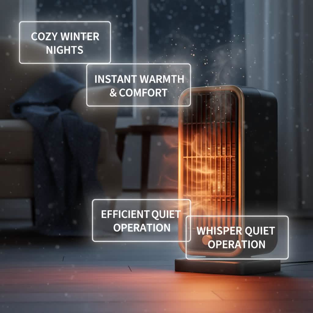 500W Portable Ceramic Space Heater with Safety Tip-Over Protection – Square Design DailySale