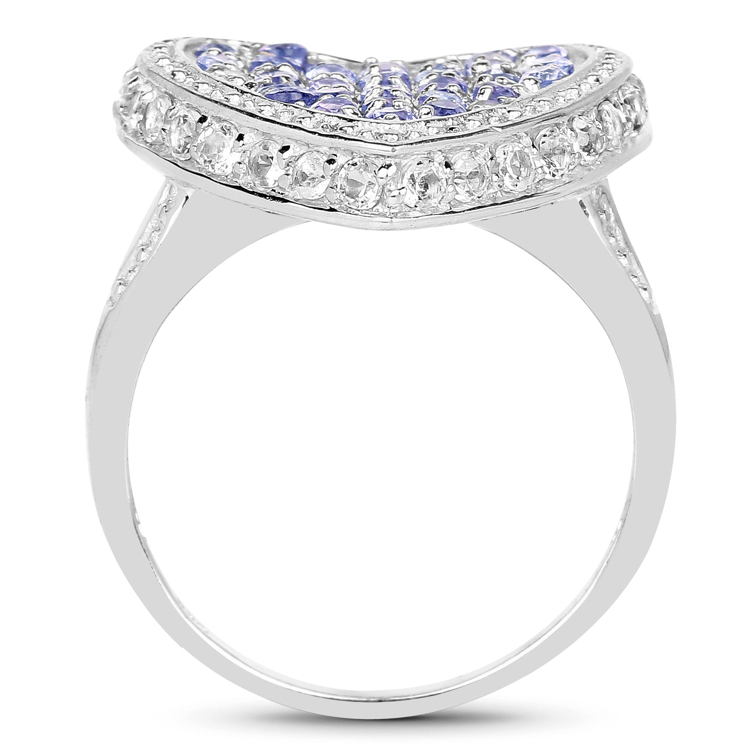1.81 Carat Genuine Tanzanite and White Topaz .925 Sterling Silver Ring Bids.com