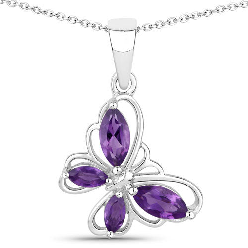 0.60 Carat Genuine Amethyst .925 Sterling Silver Pendant Bids.com