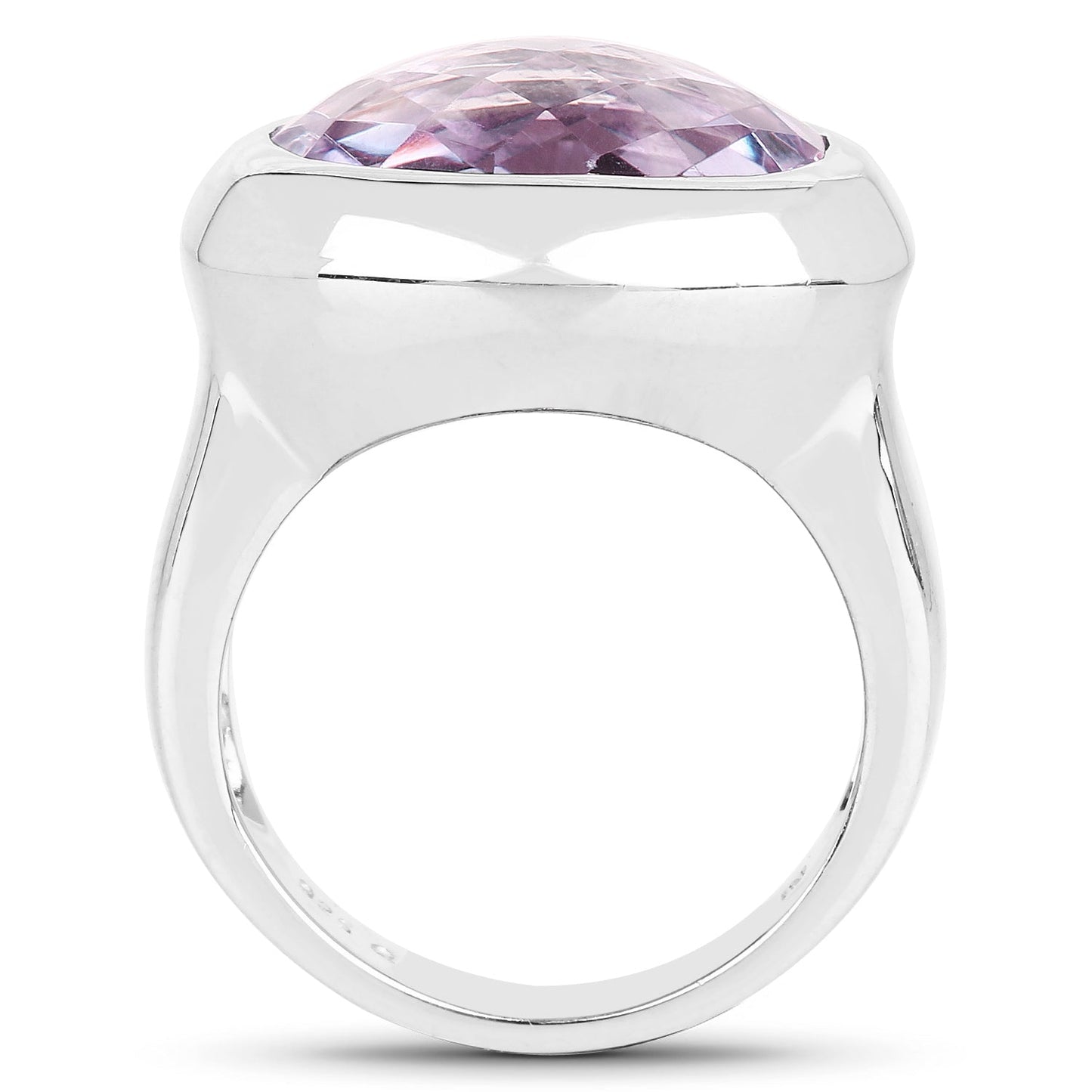 8.00 Carat Genuine Pink Amethyst .925 Sterling Silver Ring Bids.com