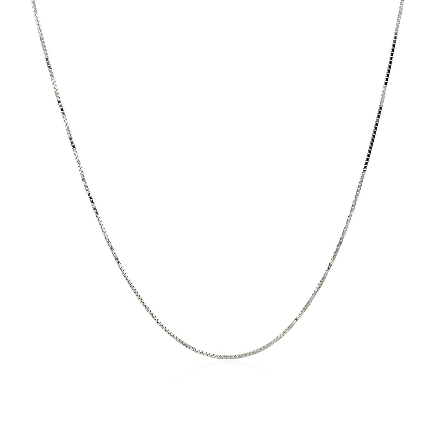 14k White Gold Adjustable Box Chain 0.6mm Bids.com