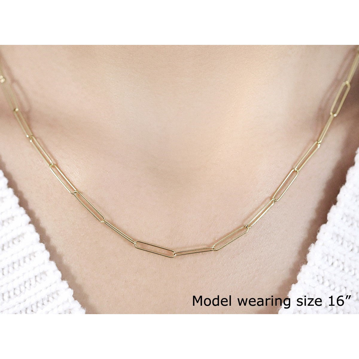 14k Yellow Gold Wire Paperclip Chain (2.7mm) Bids.com