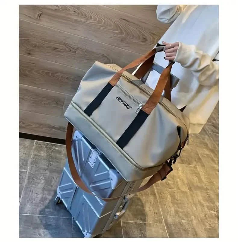 Nylon Duffel Bag for Travel – Large Capacity, Foldable, Shoe Compartment – Men & Women DailySale