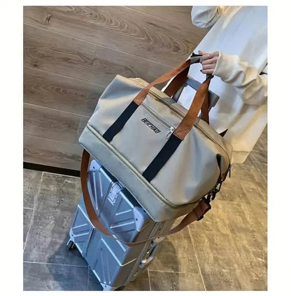 Nylon Duffel Bag for Travel – Large Capacity, Foldable, Shoe Compartment – Men & Women DailySale