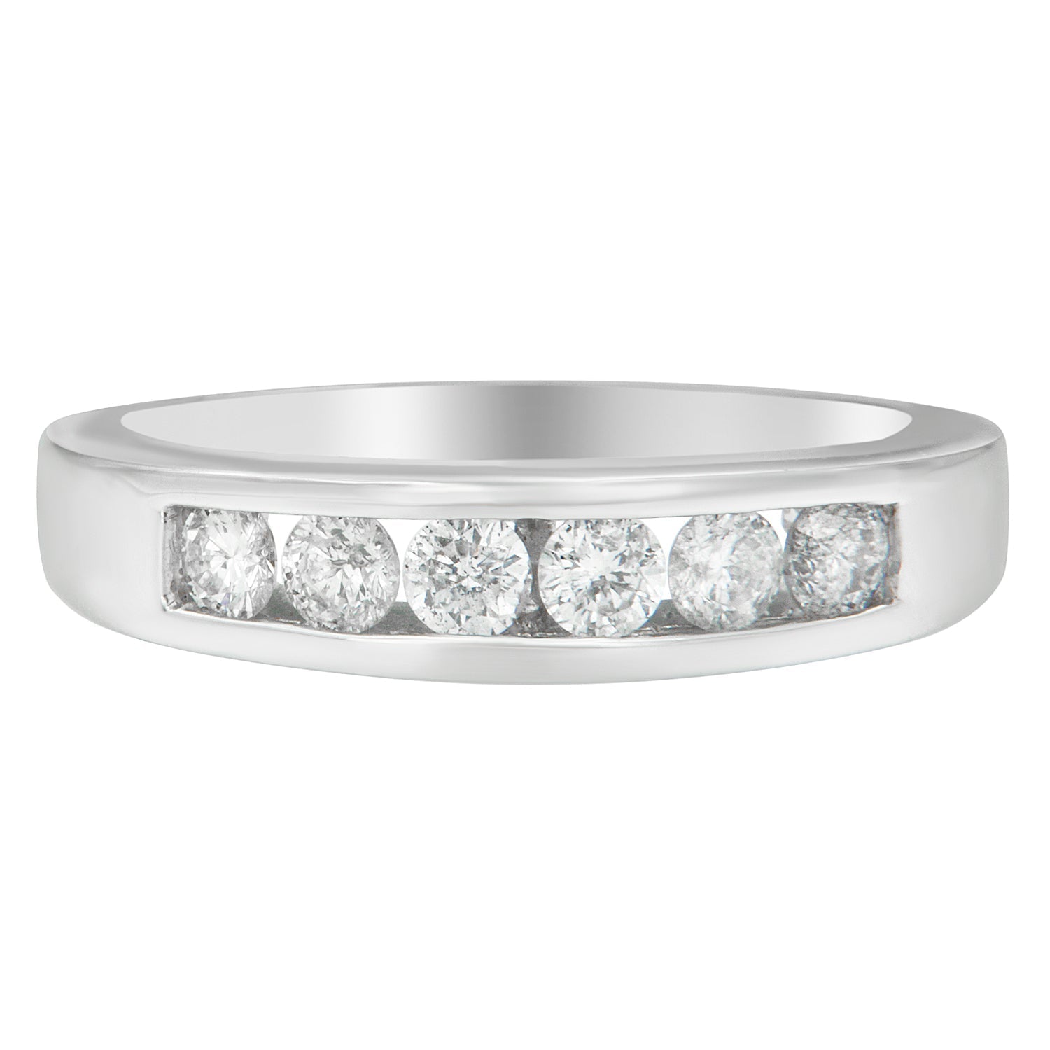 14K White Gold 3/4ct. TDW Diamond Channel Band Ring (H-I, I1-I2) Bids.com