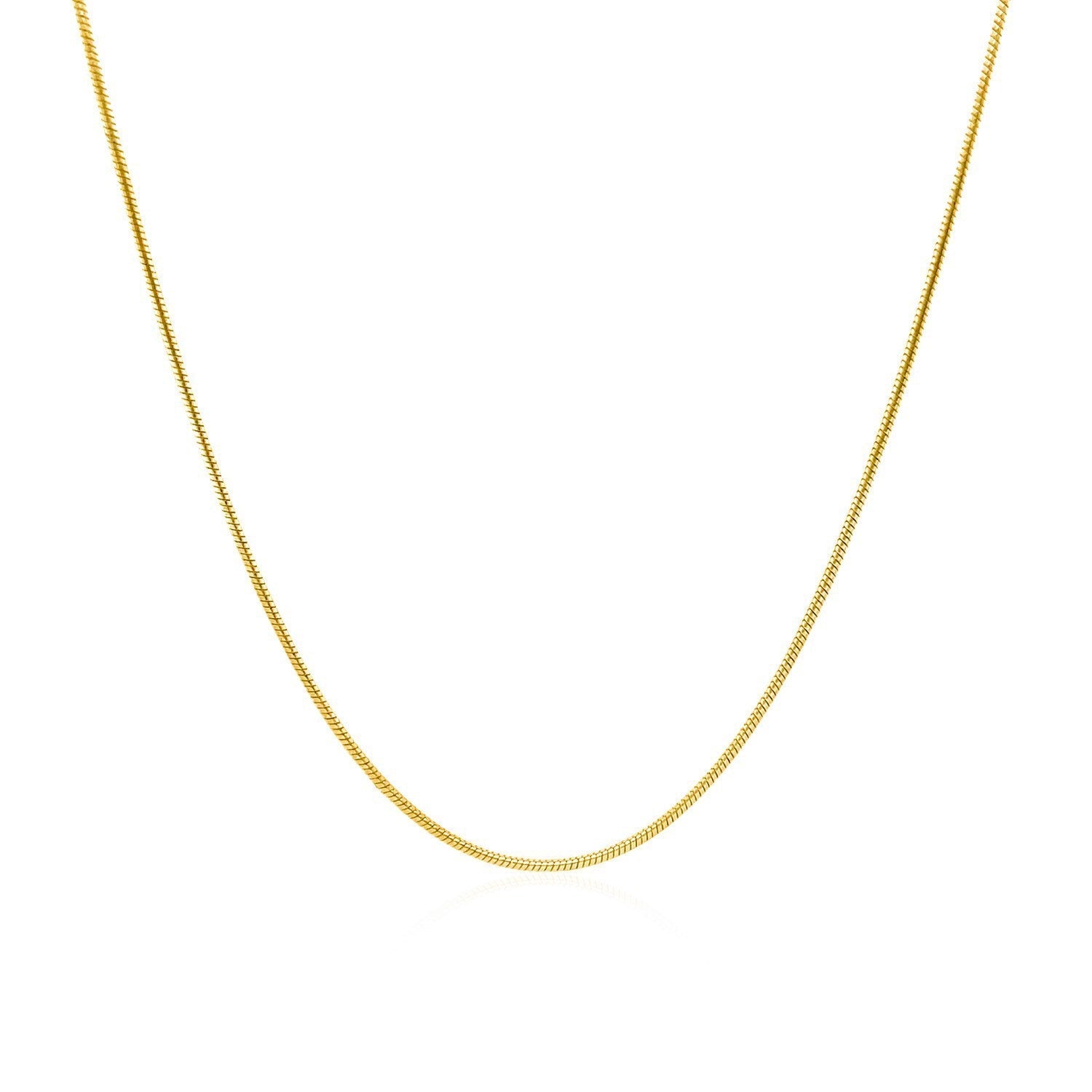 14k Yellow Gold Round Snake Chain 0.9mm Bids.com