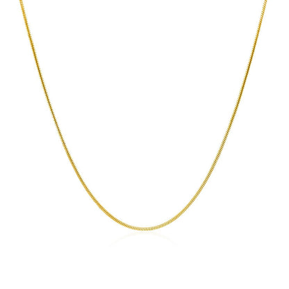 14k Yellow Gold Round Snake Chain 0.9mm Bids.com