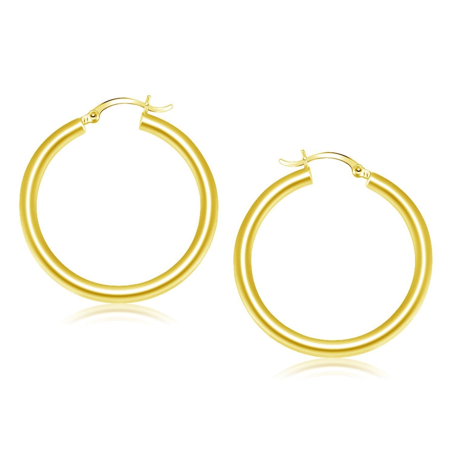 14k Yellow Gold Polished Hoop Earrings (40 mm) Bids.com