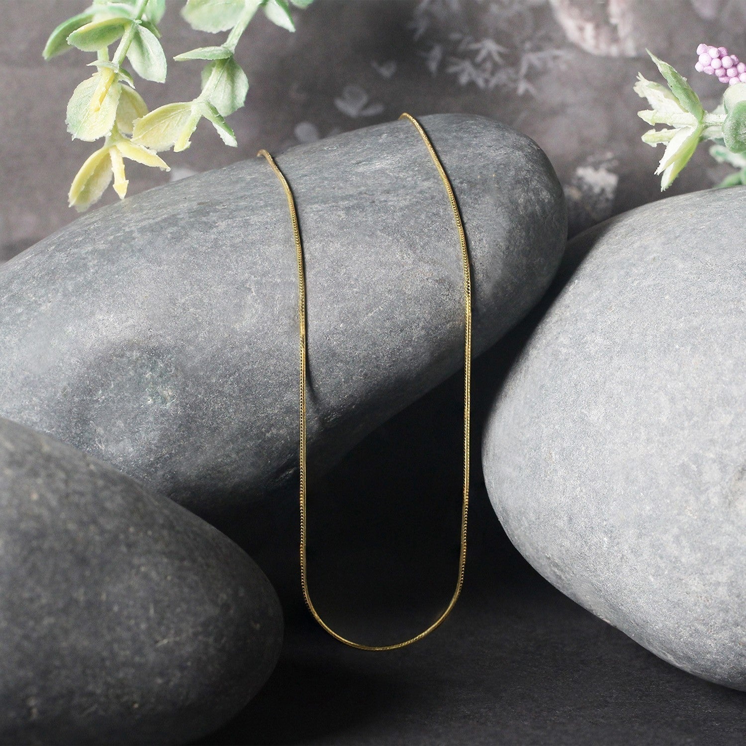 14k Yellow Gold Round Snake Chain 0.7mm Bids.com