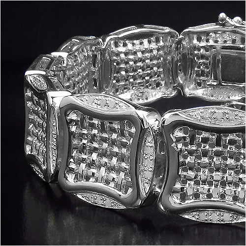 14K Yellow Gold Plated 0.67 Carat Genuine White Diamond .925 Sterling Silver Bracelet Bids.com