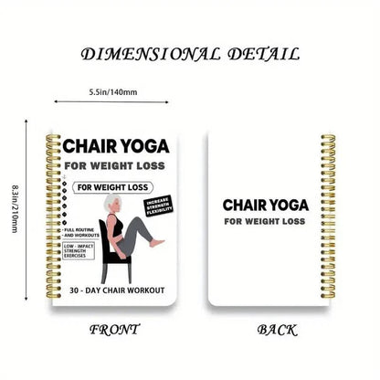 30-Day Chair Yoga Notebook | 15-Min Daily Workouts & Guide DailySale