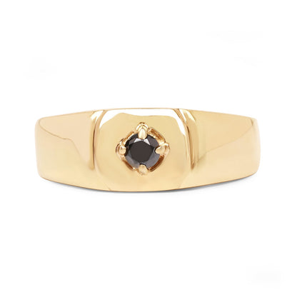 14K Yellow Gold Plated 0.20 Carat Genuine Black Diamond .925 Sterling Silver Ring Bids.com