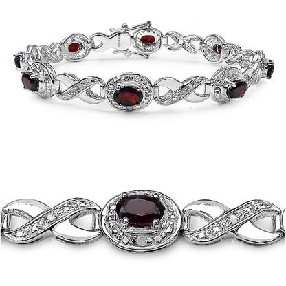 4.93 Carat Genuine Garnet .925 Sterling Silver Bracelet Bids.com